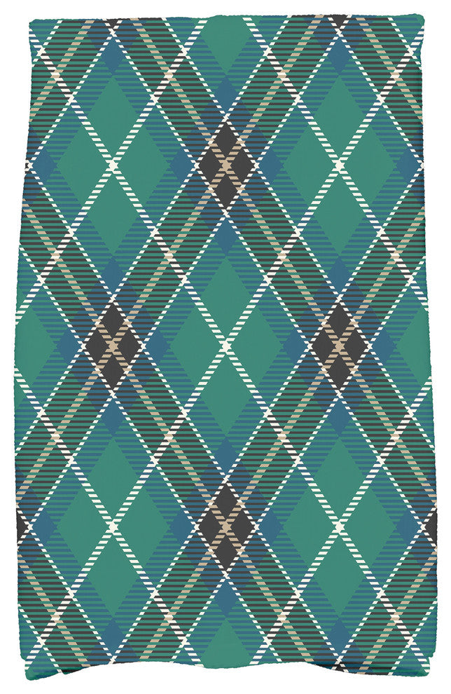 Mad for Plaid 18"x30" Navy Blue Holiday Print Kitchen Towel