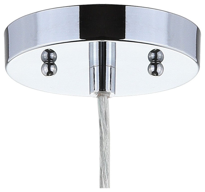 Cayla 7" Seashell Chandelier Pendant, White and Chrome