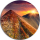Autumn Hills With Colorful Grass, Landscape Round Metal Wall Art, 23"