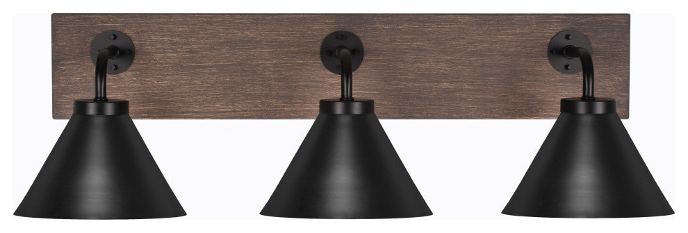 Oxbridge, Bath Bar, Matte Black & Painted Distressed Metal, 7" MB Shades