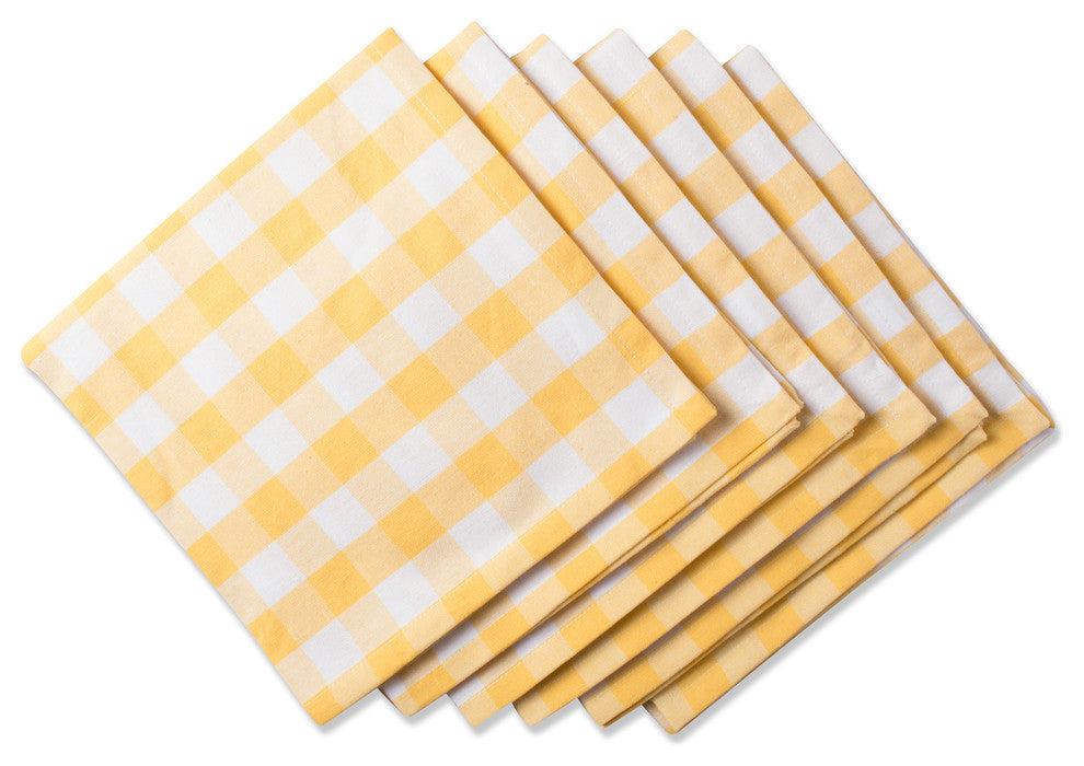 DII Yellow/White Checkers Napkin, Set of 6
