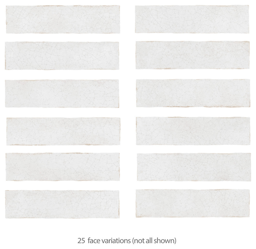 Crackle Cream Ceramic Wall Tile, White