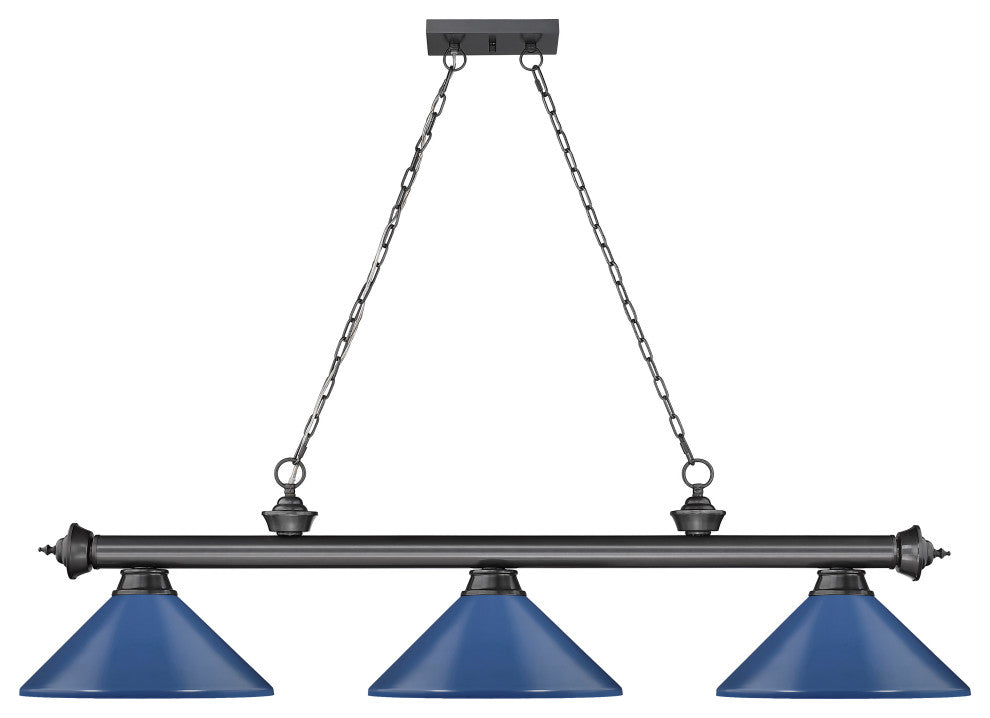 Zlite 2306-3BP-MNB 3-Light Billiard, Navy Blue