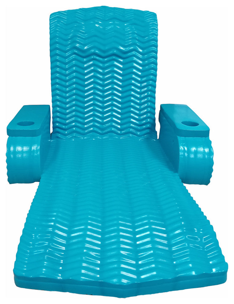 Aqua Floating Pool Lounge Chair with Armrests & Cup Holders "“ Thick Foam Reclin