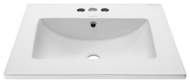 Swiss Madison Ceramic Vanity Top 24 With Three Faucet Holes
