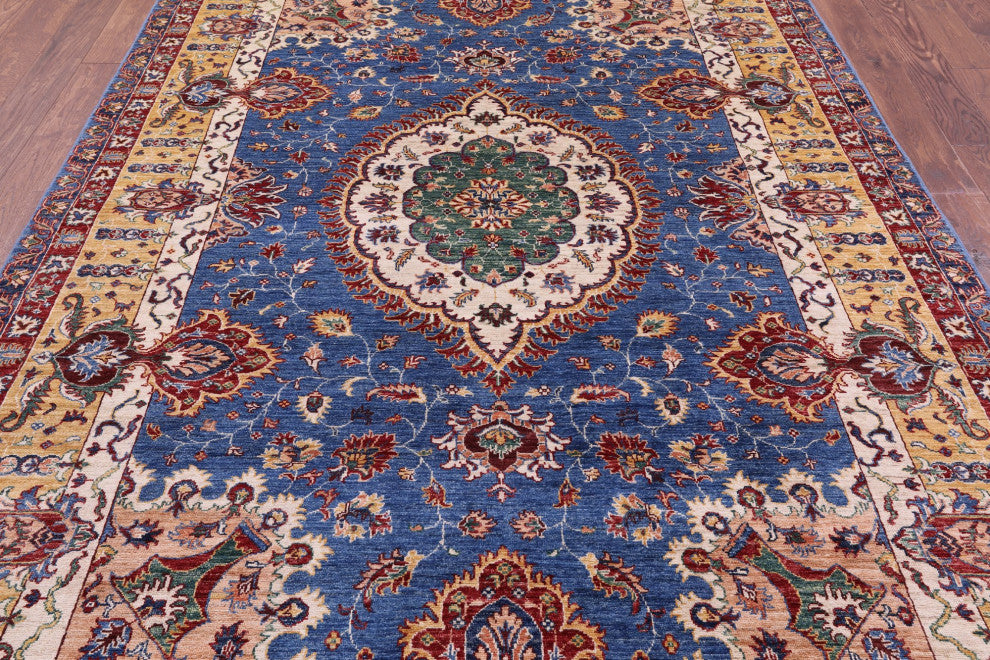 6' 9" X 10' 1" Hand Knotted Persian Tabriz Wool Rug Q10001