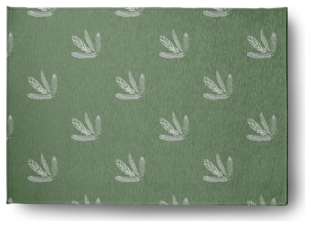 5' x 7' Feather Pattern Spring Chenille Indoor/Outdoor Rug