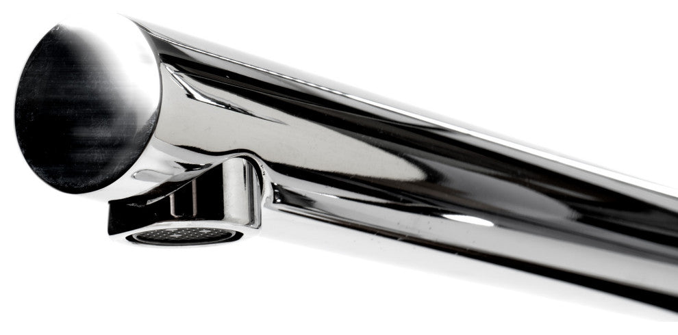 Double Spout Commercial Spring Kitchen Faucet, Polished Chrome