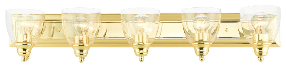 Polished Brass Transitional, Colonial, Vanity Sconce