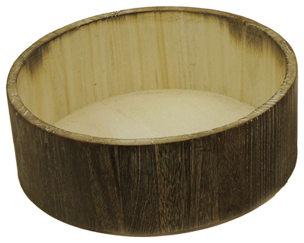10" Wooden Made Wash Round Wood Crate, Set of 3