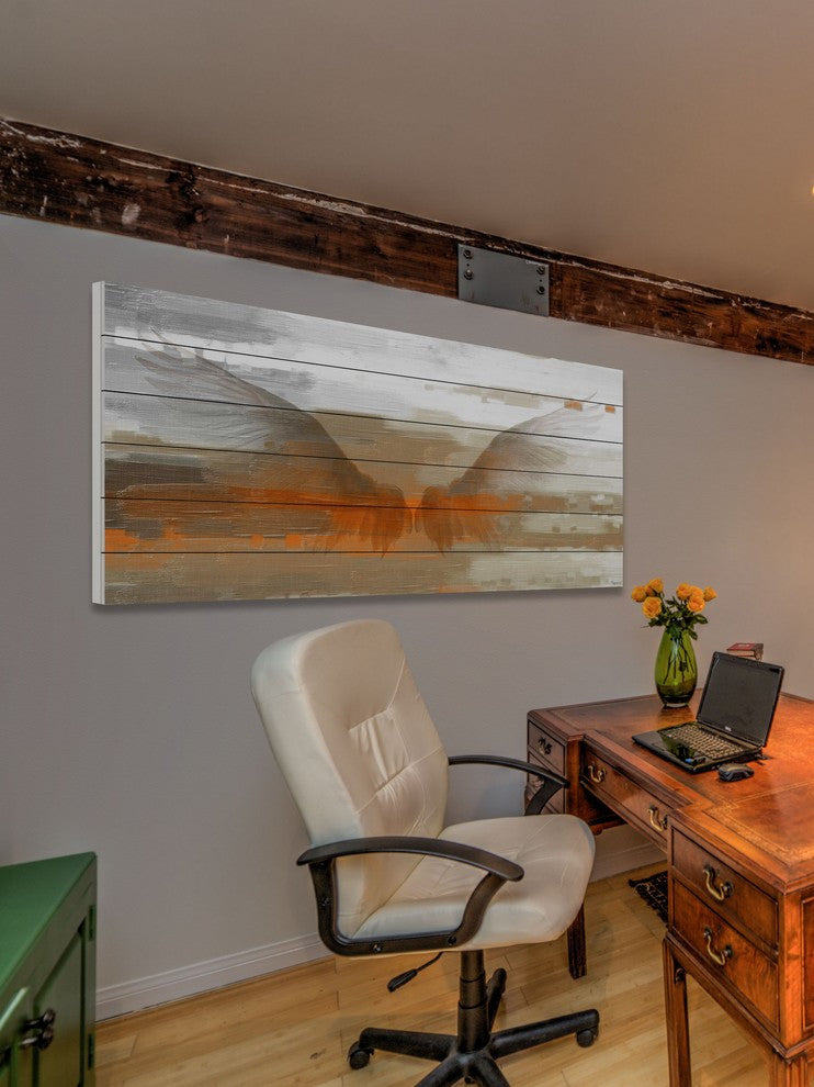 "Polegate" Print on White Wood, 40"x20"