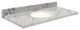 Quartz 49"x19" Vanity Top, Single Faucet Hole, White Bowl, Winter Wonder, 4" Cen