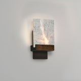 Fortis LED Wall Sconce, Oiled Walnut, Oiled Bronze, Carrara Marble