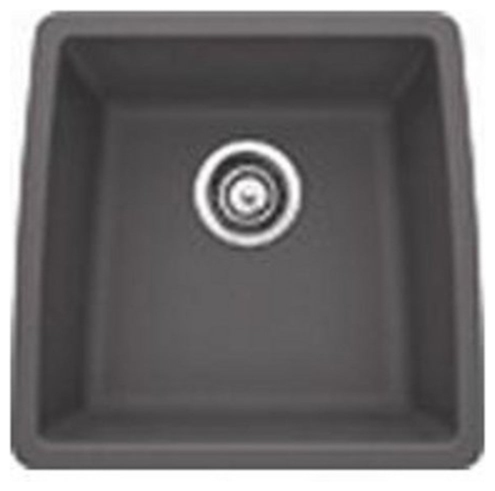 17.5"x17" Performa Silgranit Single Bowl Sink, Cinder