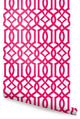 Avant Trellis Peel and Stick Vinyl Wallpaper, Magenta, 24"w X 108"h