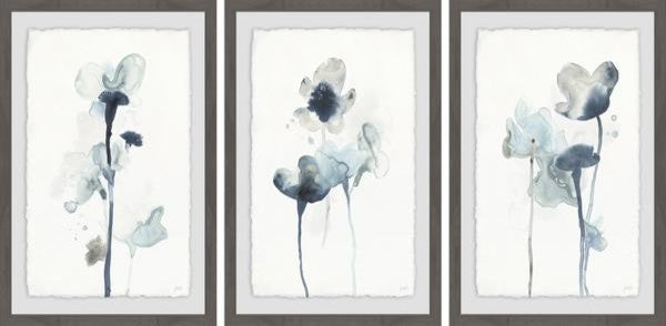 Midnight Blossoms IV Triptych, Set of 3, 12x18 Panels