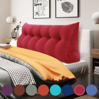 Bed Backrest Wedge Reading Pillow Daybed Headboard Cushion Red, 59x20x8