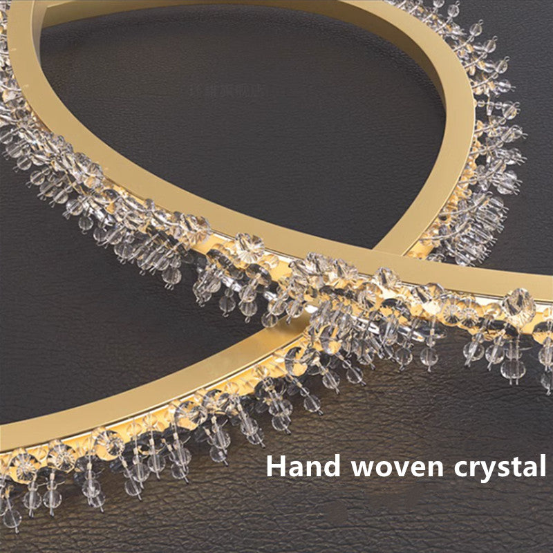 Versoix | Creative Crystal LED Pendant Light in the Shape of Rings, Dia15.7+23.6+31.5", Cool Light