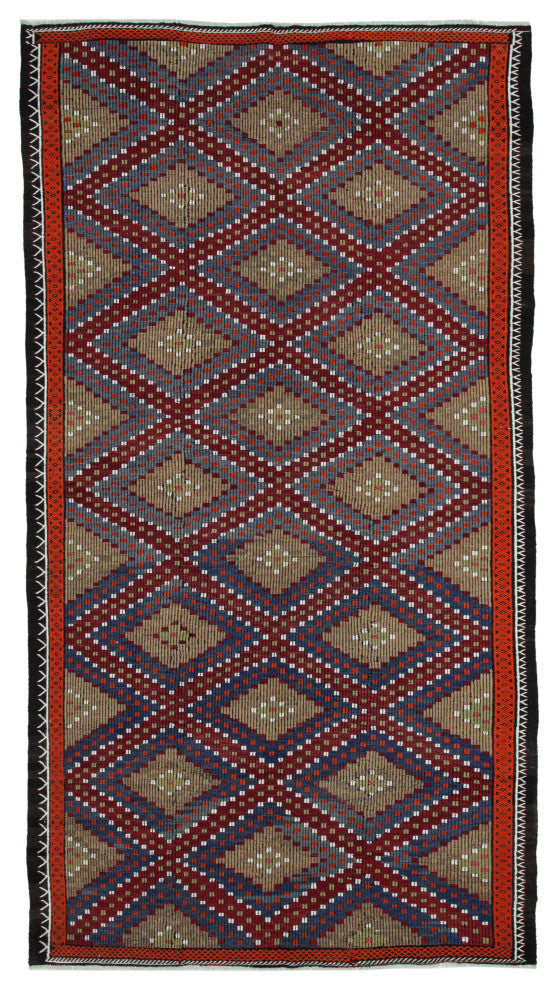 Rug N Carpet - Handmade Oriental 6' 7'' x 11' 9'' Rustic Wool Kilim Rug