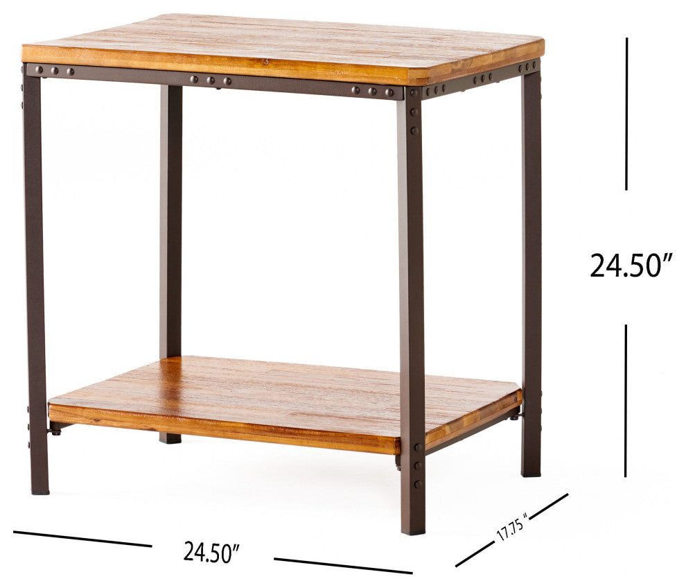 GDF Studio Moorhead Wood Finish End Table