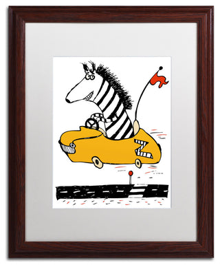'Zippy Zebra' Matted Framed Canvas Art by Carla Martell