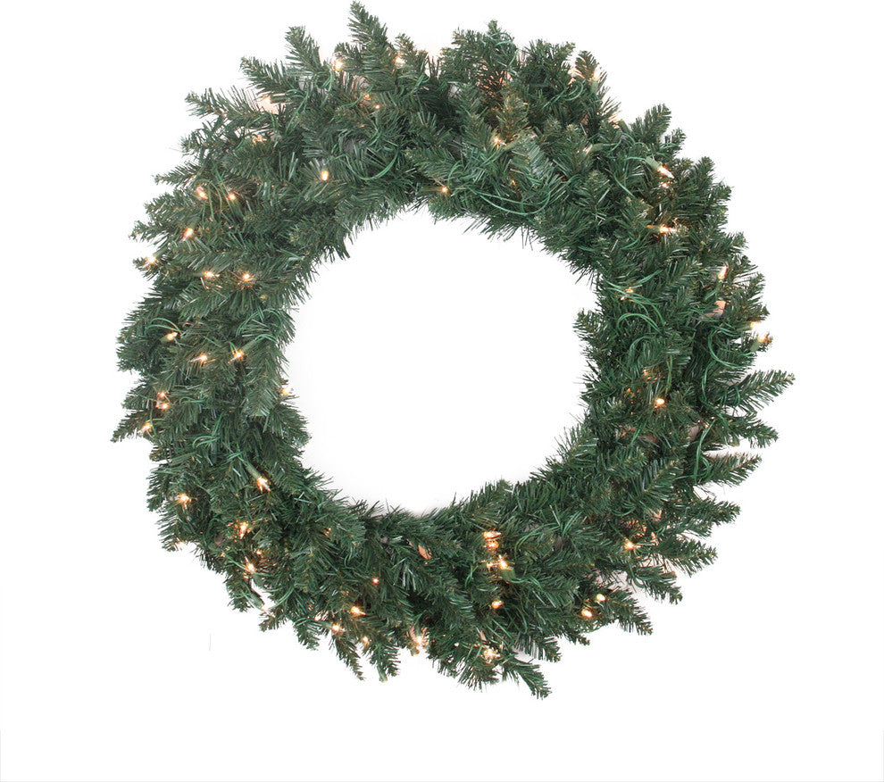 30" Slim Tree Wreath, 170 Tips, 100 Clear Lights