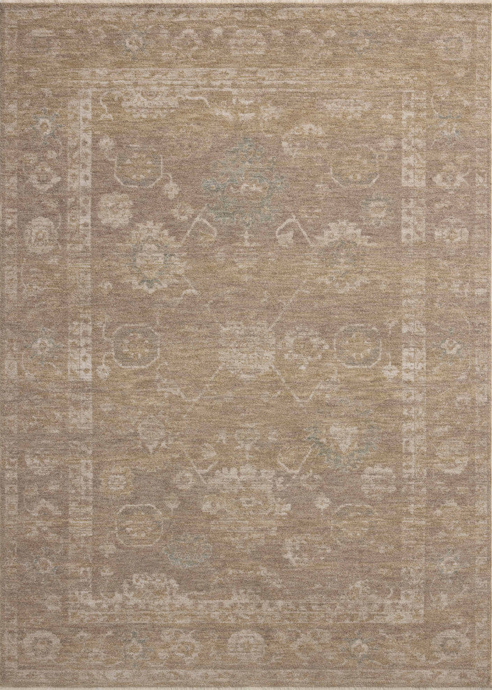 Chris Loves Julia x Loloi Louisa Taupe / Gold 5'-3" x 5'-3" Round Area Rug