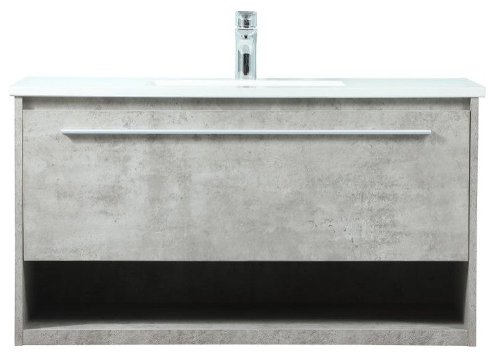Rabi Single Bathroom Vanity, Concrete Gray, 36"
