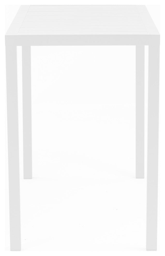 Maldives Outdoor Patio Rectangle Bar Table, White