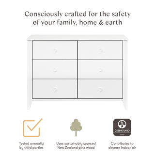 Sprout 6-Drawer Double Dresser, White