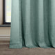 Faux Linen Grommet Room Darkening Curtain Single Panel, Sea Thistle, 50w X 120l