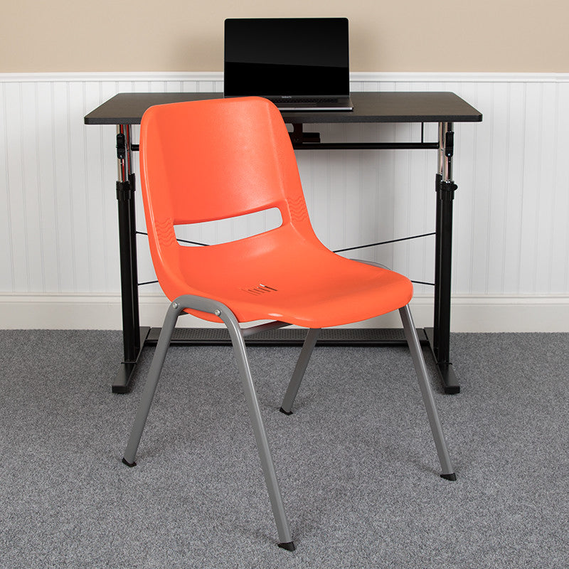 Hercules Series Ergonomic Shell Stack Chair, Orange