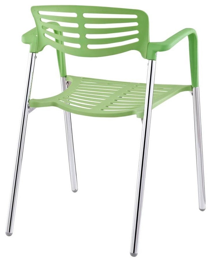 Modern Contemporary Kitchen Stacking Chair Green, Outdoor and Indoor