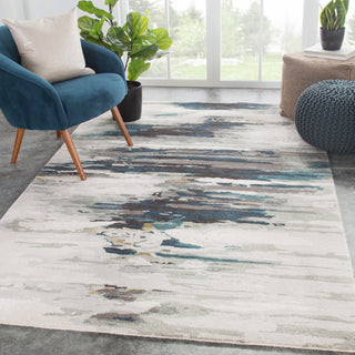 Jaipur Living Ryenn Handmade Abstract Teal and Gray Area Rug 10'x14'