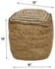 Contemporary Handmade Jute Pouf, 18x18x18 Round