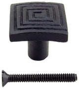 Square Maze Cabinet Hardware Iron Cabinet Knob Black Pack of 2