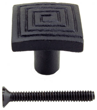 Square Maze Cabinet Hardware Iron Cabinet Knob Black Pack of 2