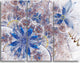"Blue Brown Grungy Floral Shapes" Metal Wall Art, 3 Panels, 36"x28"