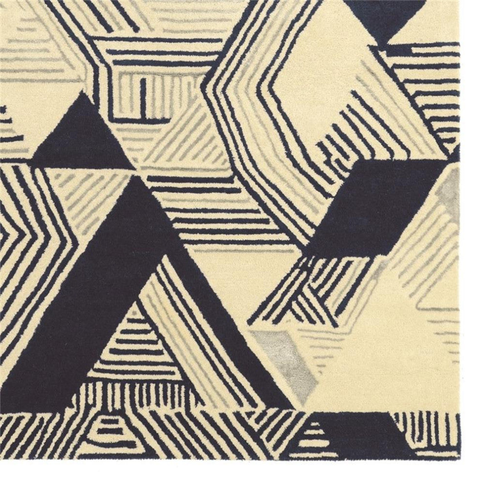 Linon Aspire Hatch Hand Tufted Wool 2'x3' Rug in Ivory