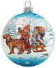 Hand Painted Scenic Glass Ornament Winter Kids Ball