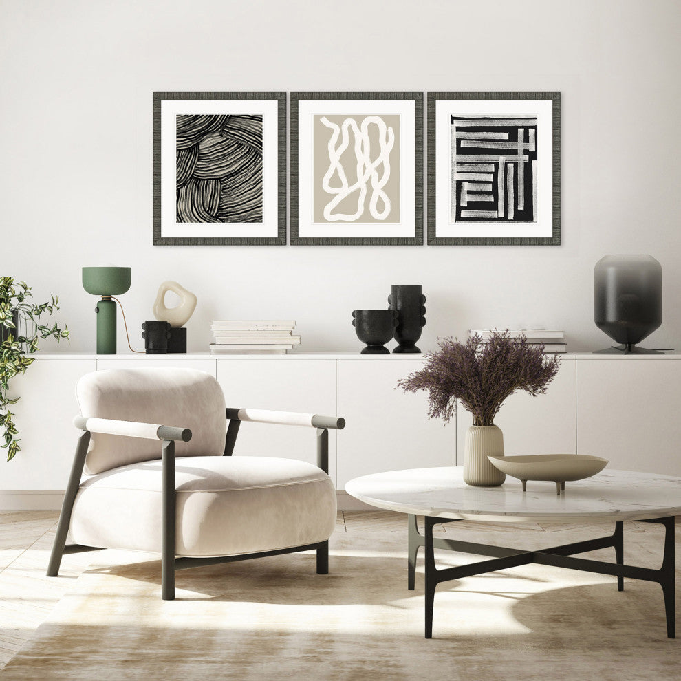 Naive Lines IV Artwork, 3-Piece Set