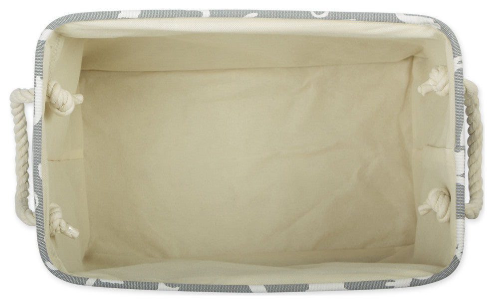 Polyester Pet Bin Cats Meow Gray Rectangle Large 17.5x12x15