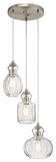 Kichler Riviera 3 Light Pendant in Brushed Nickel