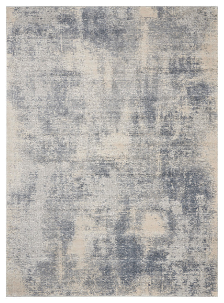 Nourison Rustic Textures 7'10" Round Blue/Ivory Modern Indoor Area Rug