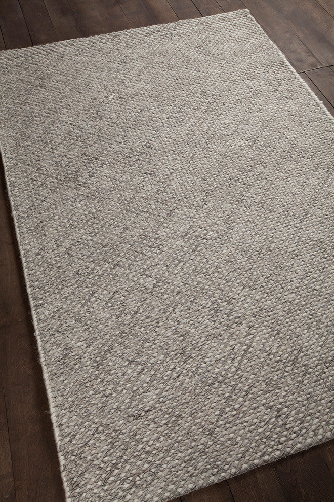 Ira Hand Woven Wool Rectangle Area Rug, 7'3/4" x 10'1/2", Gray