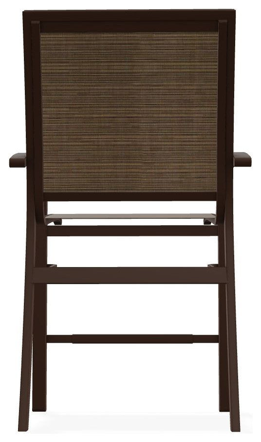 Kendall Sling Balcony Height Stackable Outdoor Stool, Bark/Kona