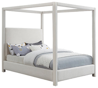 Emerson Upholstered Bed, Cream, King, Linen Textured Fabric