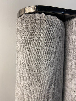 Modrest Splendor Silver + Grey Linen Upholstered King Platform Bed