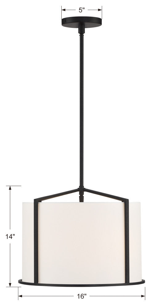 Carlyn 4 Light Black Pendant