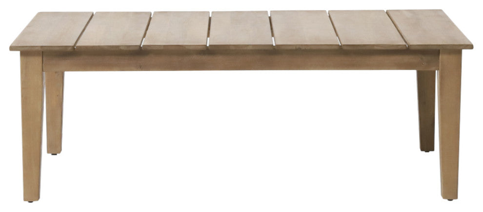 Elmcrest Outdoor Acacia Wood Coffee Table, Light Brown
